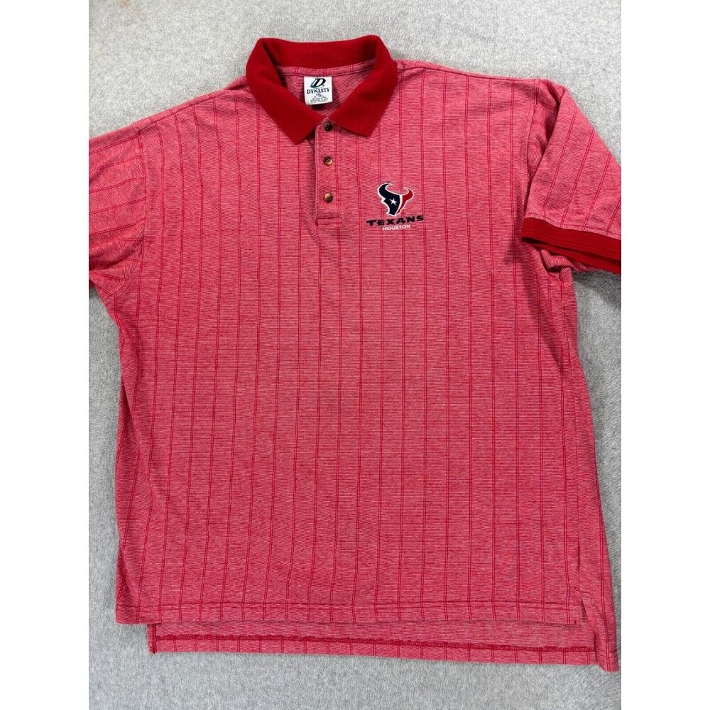 Houston Texans Dynasty Stitched Logo NFL Polo Shirt (Men's 2XL) Red‎
